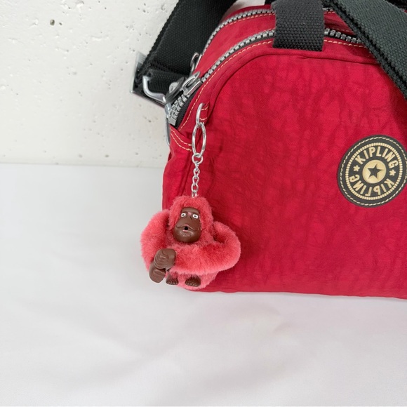Kipling Red Crossbody Bowler Satchel Bag Purse - Picture 3 of 15